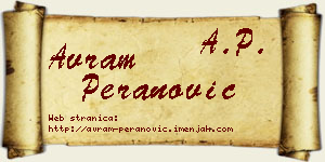 Avram Peranović vizit kartica